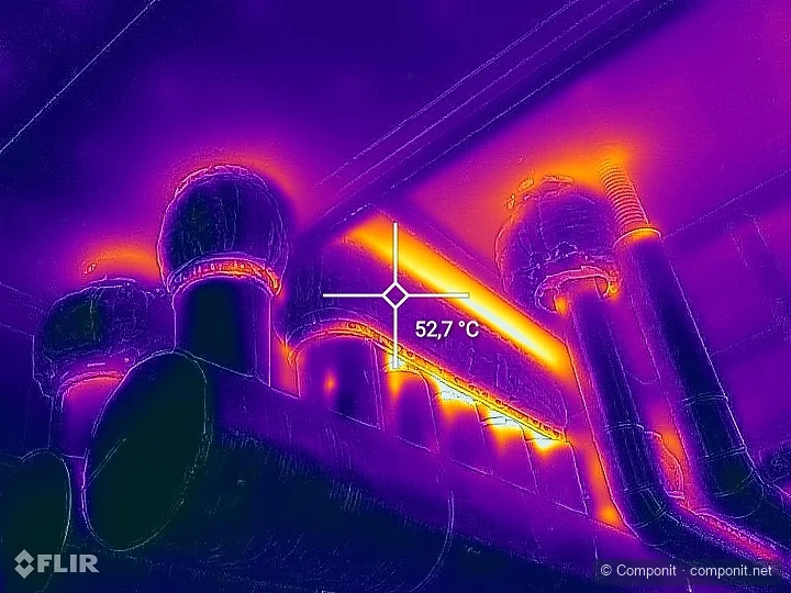 Termografía de sellos textiles en tuberías pasantes de una caldera HRSG